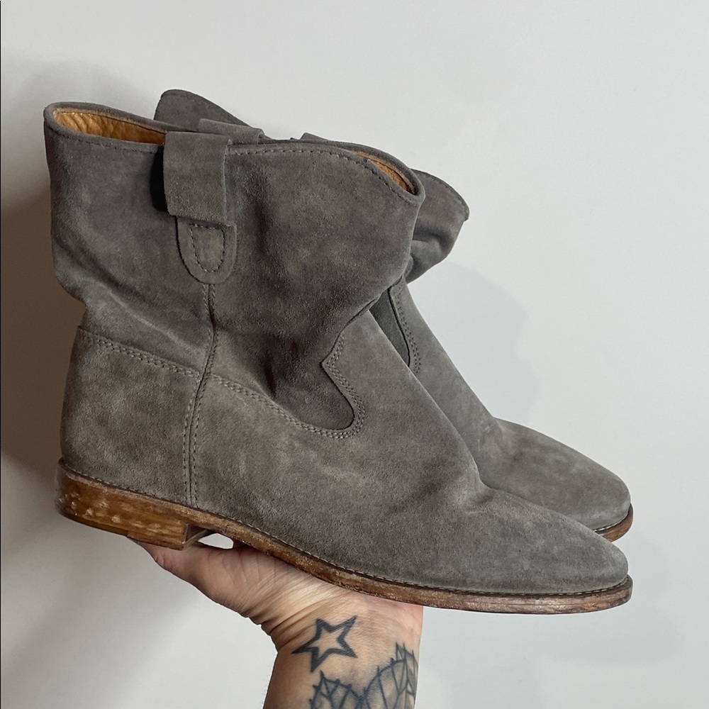 Isabel Marant | Women’s Crisis Grey Suede Slouchy Ankle Boots Size 10